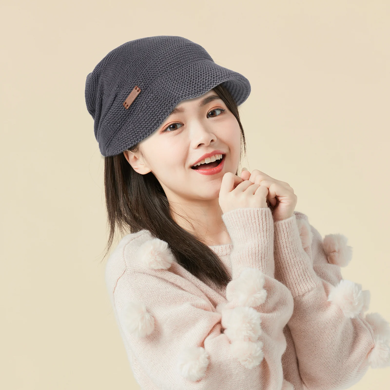 

Winter Thicken Hat One Size Fits Most Women Lightweight Comfortable Breathable Elastic Warm Outdoor Cap for Daily Wear