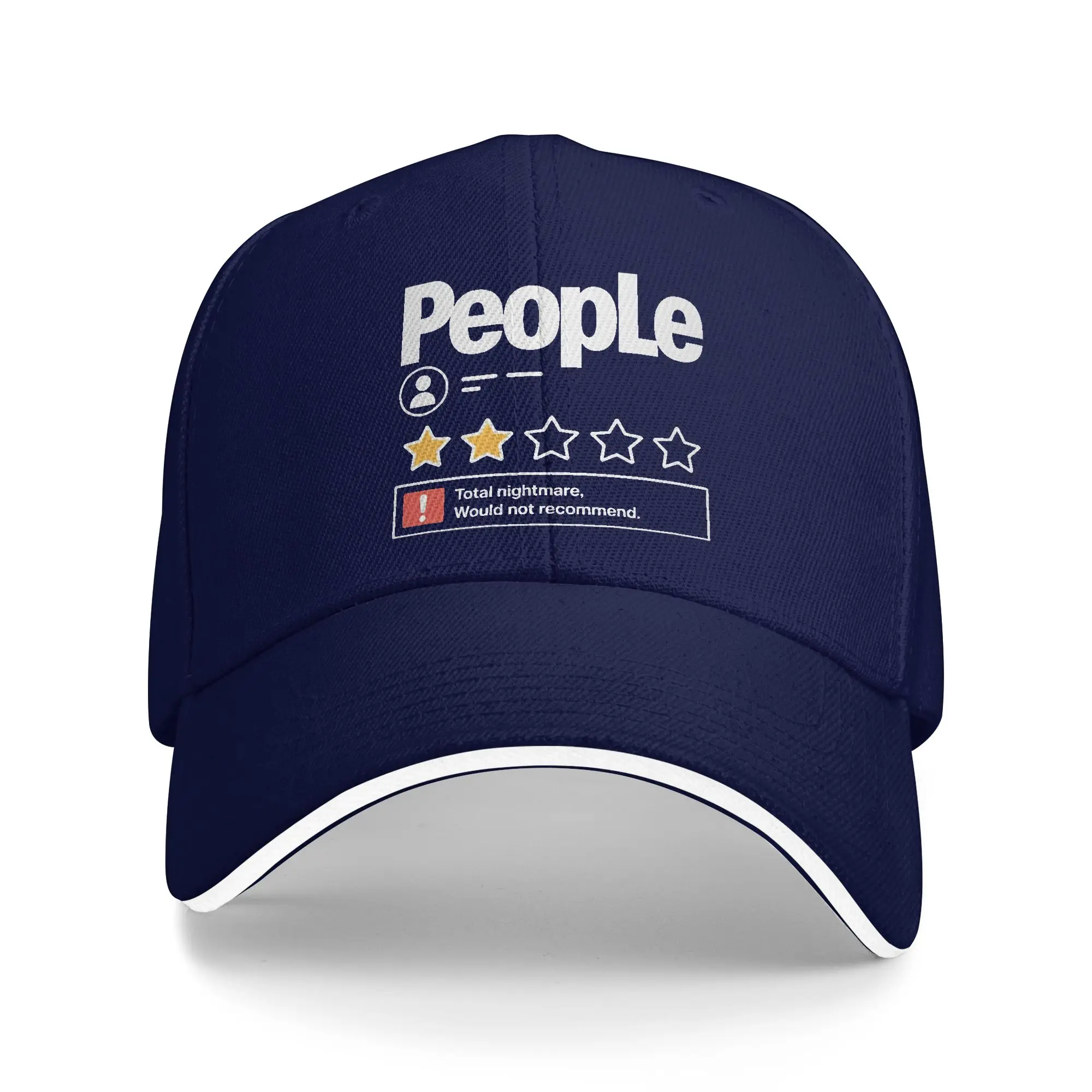 Funny People  One Star Rating Baseball Caps Hip Hop Total Nightmare Would Not Recommend Sandwich Cap Unisex Adjustable Headwear