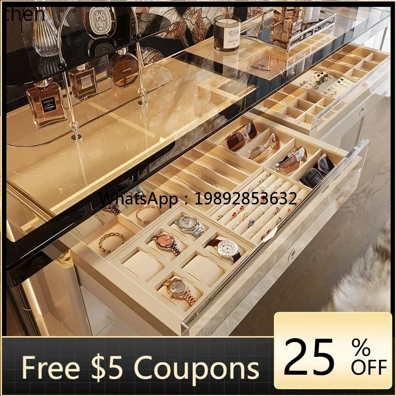 u11light luxury eight-bucket cabinet cloakroom jewelry storage jewelry bedroom minimalist bedside cabinet S