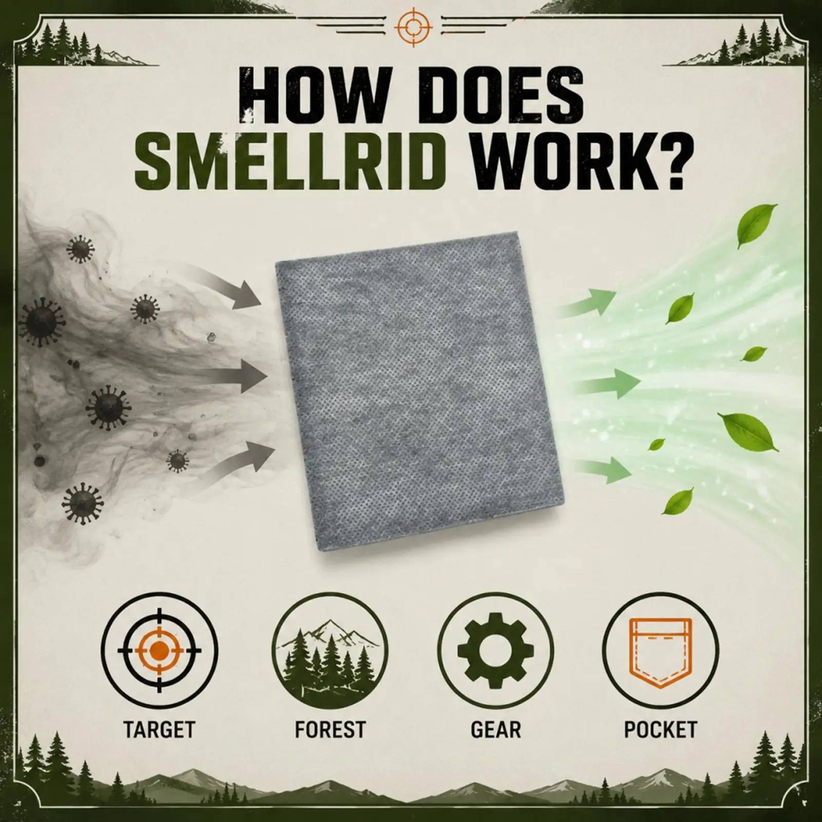 Field Scent Absorber Pads Pocket-Sized Long-Lasting All-Weather Field Scent Neutralizer Pads For Camping Gear Boots Backpack