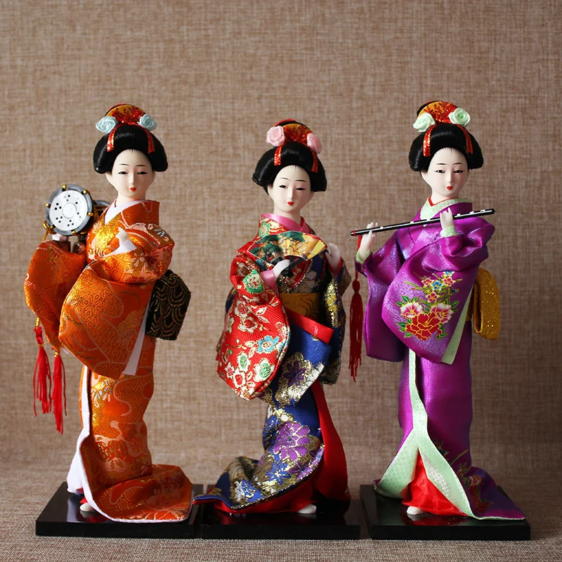 

Japanese Geisha Silk Dolls Kimono Japanese Kabuki Human-shaped Figurine Decoration of Sushi and Yakiniku Restaurants