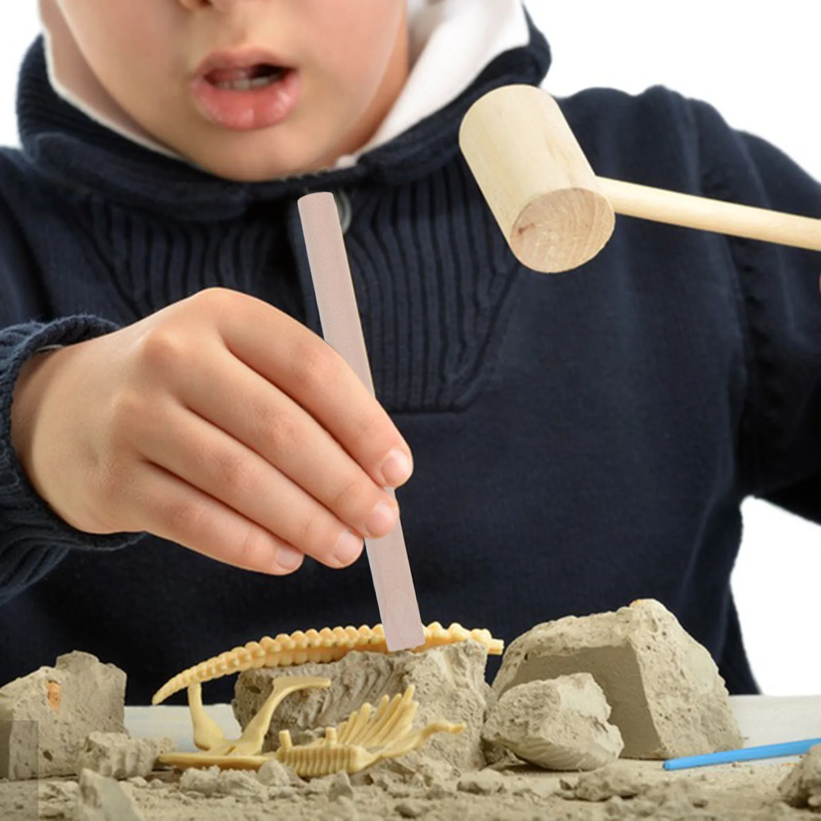 

10Pcs Kids Excavation Tool Set Mini Wood Chisels Portable Lightweight Archaeology Dig Kit Educational Digging Tools for Children