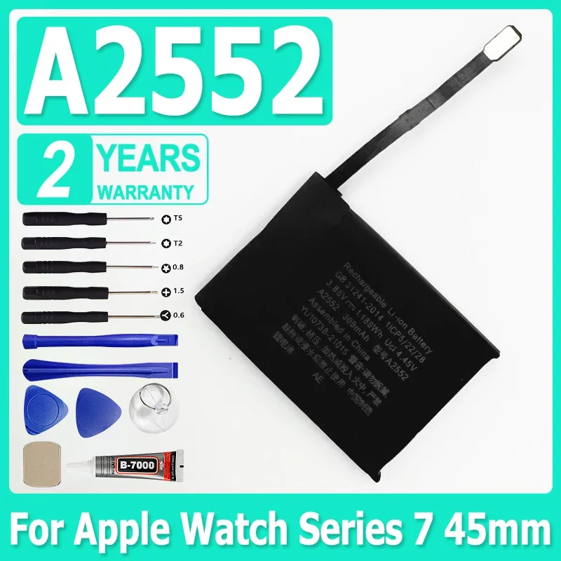 

A2552 For Apple Watch Series 7 Series7 45mm 309mAh Replacement iWatch Battery + Free Tools
