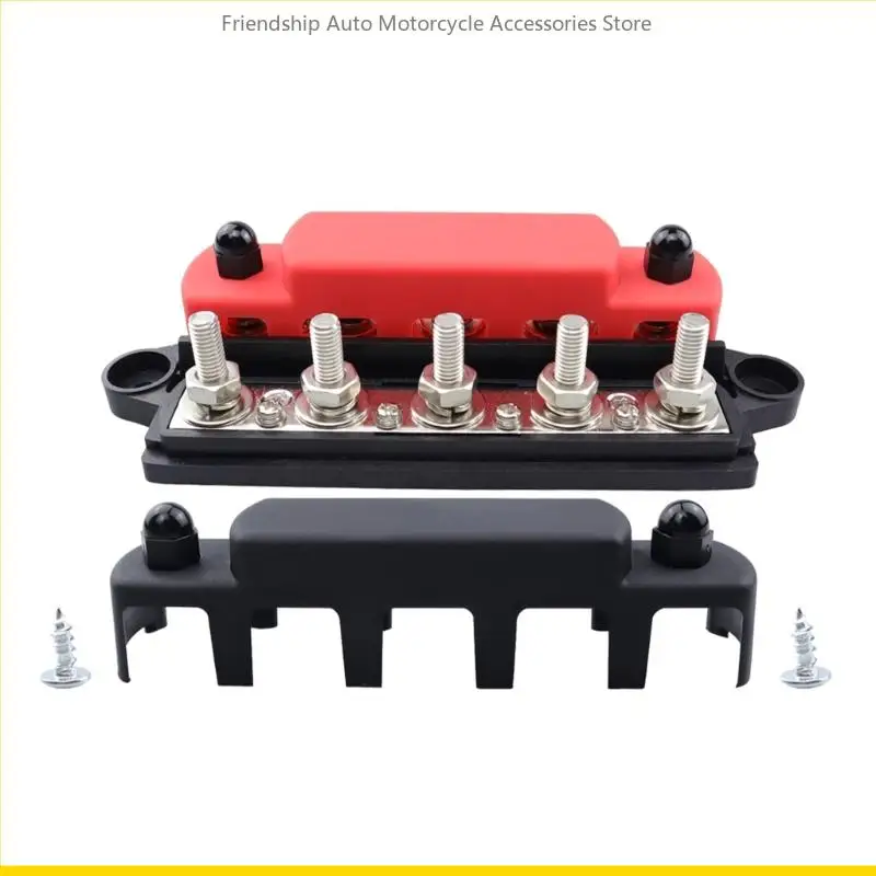 

SZCH Terminal Bus Bar Ground Power Distribution Terminal Block Bus Bar5 Post for Auto Marine Car Pickup Trailer Ship 48V 300A