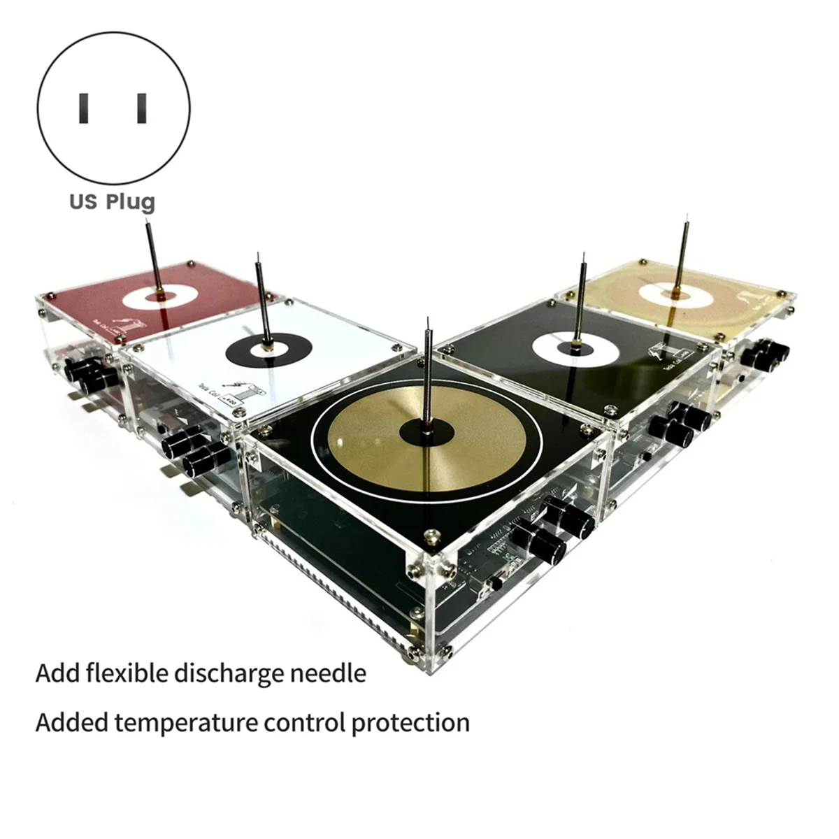 POP-lFor Tesla Artificial Lightning-Pattern Storm Coil Electronic Pocket Fireworks Bluetooth Music Coil with US