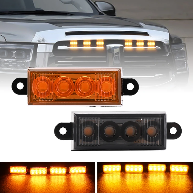 Car Off-road 4x4 Small Yellow Light of Bumper Grille Medium Mesh LED Spot Light Decoration Modification for Tank 500 Sport