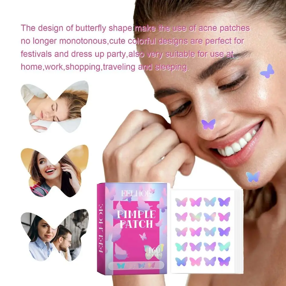 Butterfly Shape Acne Pimple Patch Treatment Acne Pimple Remover Acne Stickers Moisturizes Improves skin Pimple Remover Stickers