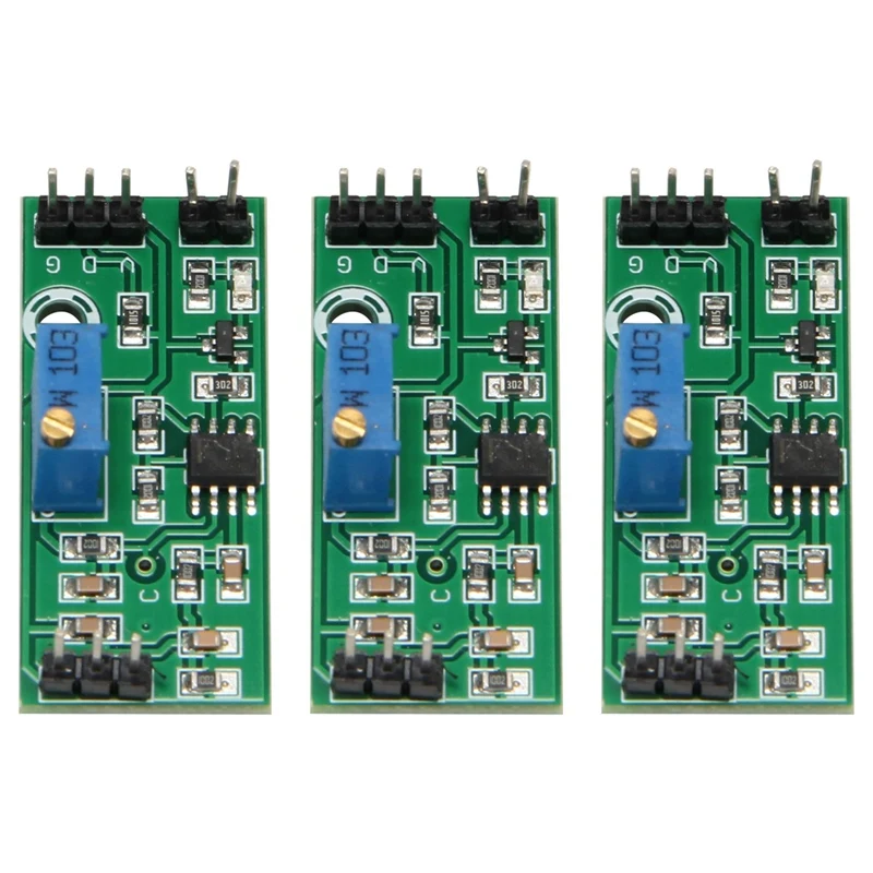 3Pcs LM393 3.5-24V Voltage Comparator Module With LED Indicator High Level Output Analog Comparator Control