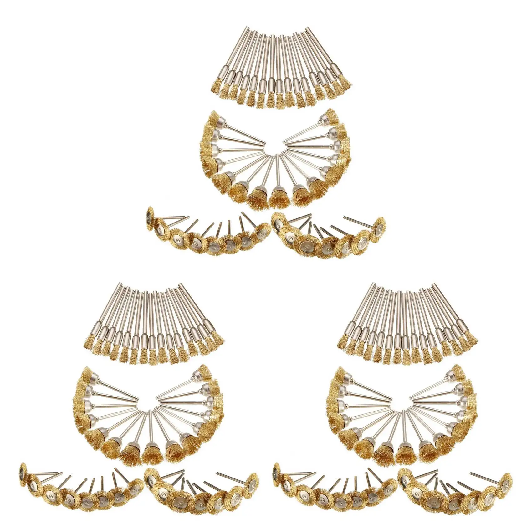 ABKW-135Pcs Copper Wire Brush Wheel Sanding Accessories For Rotary Grinder Tools