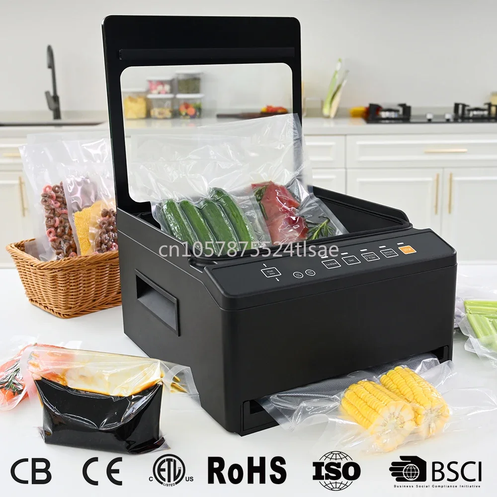 

Новейшая полностью автоматическая коммерческая бытовая электрическая машина для вакуумной запайки пищевых продуктов, сверхмощная машина для запечатывания пакетов