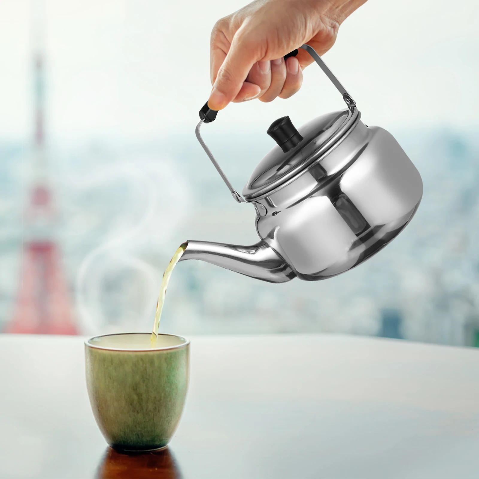 

Stainless Steel Water Kettle Thick Material Foldable Handle Anti Scald Suitable Induction Electric Gas Stoves Perfect Home