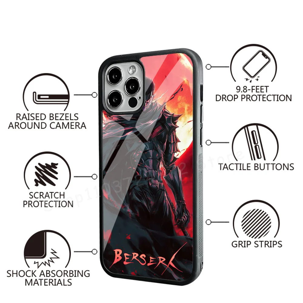 Berserk Phone Case Strong Magnetic For IPhone 15 14 13 Pro Max Alex Mirror For Magsafe Wireless Charging Cover