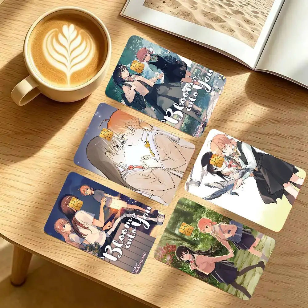 Bloom Into You Bilibili Animation Card Sticker 4Pcs Credit Card Skin Anti Scratch Bank Debit Card Decal