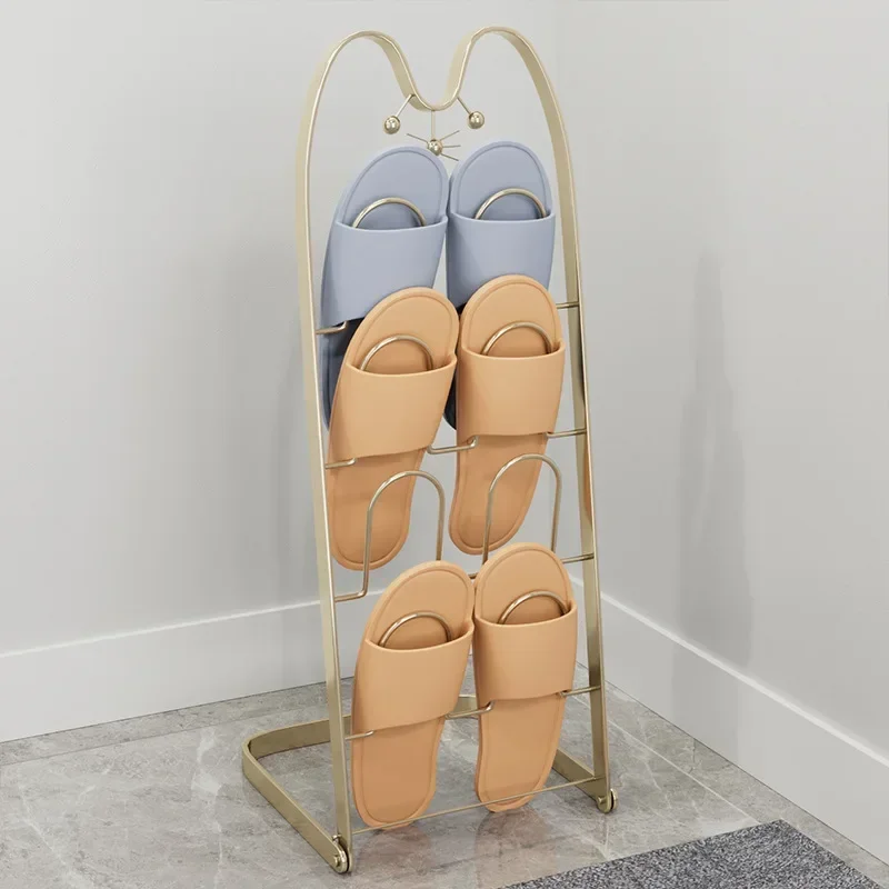 

Indoor Wall Hanging Multi-Functional Shoe Storage Entry Slippers Rack Bathroom Perforation-Free Iron Drying Organization