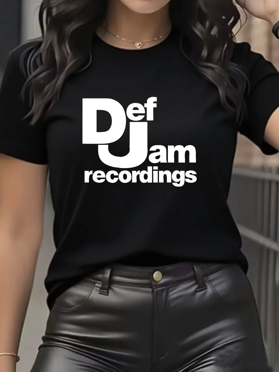 Vintage Printed Mens Clothing DEF JAM Recordings Logo Classic Rap Hip Hop NAS T Shirt Classic High Quality Cotton Woman Tops