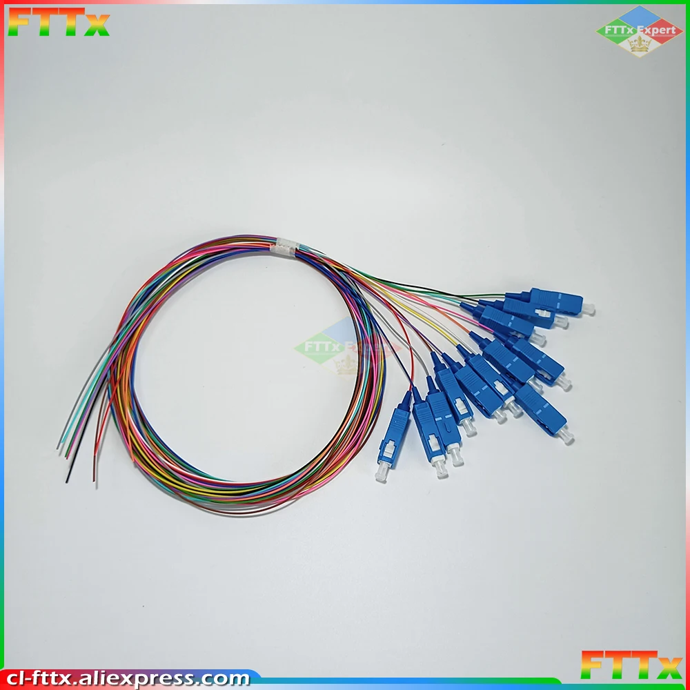 12 colored SC / APC /UPC fiber optical colorful Pigtail LAZH Simplex Single Mode 0.9mm quality factory supply