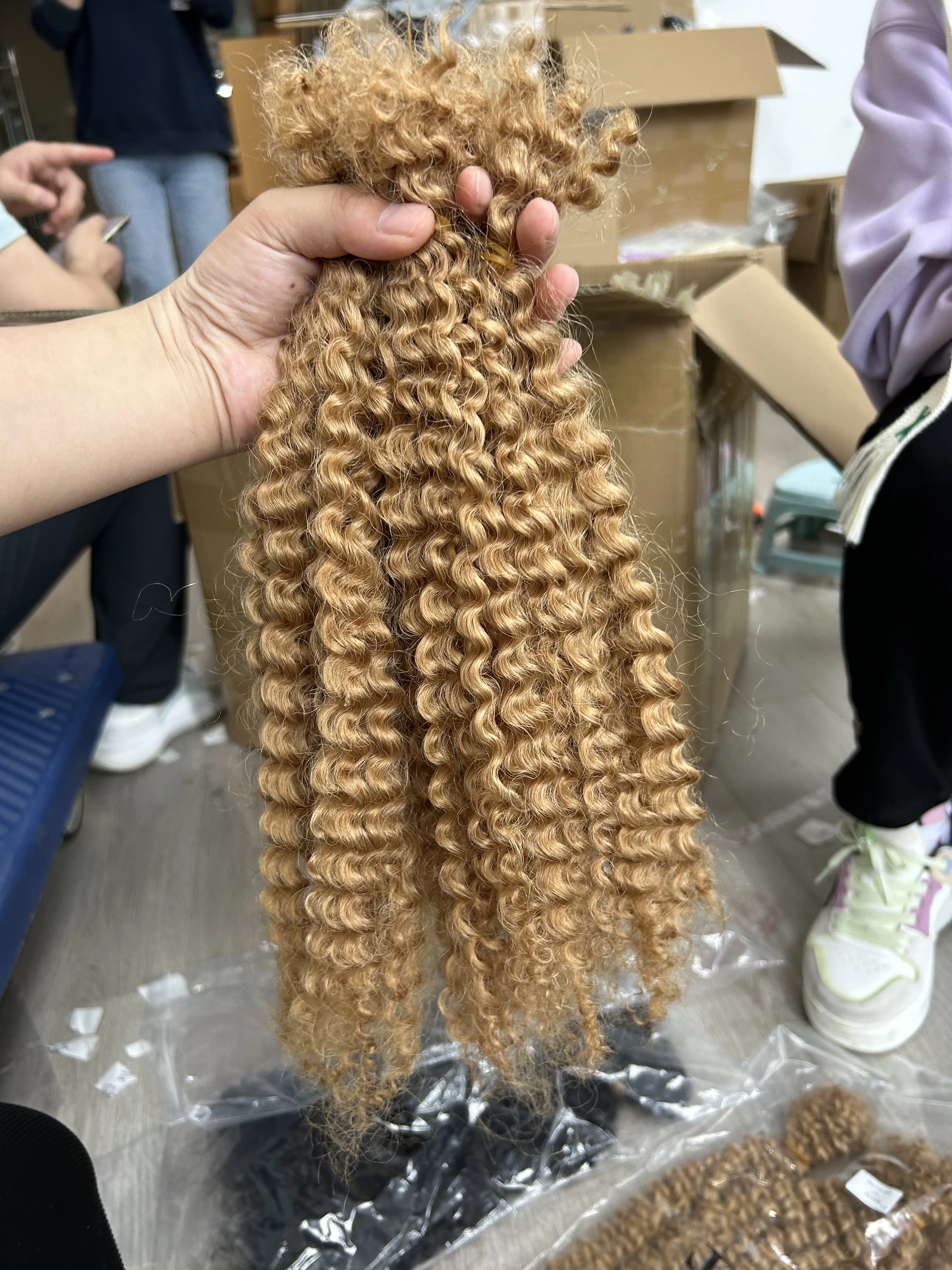 Extensions de cheveux afro crépus bouclés pour tressage au crochet, cheveux humains Microlocs, tresses en vrac, 100g, 4B, 4C