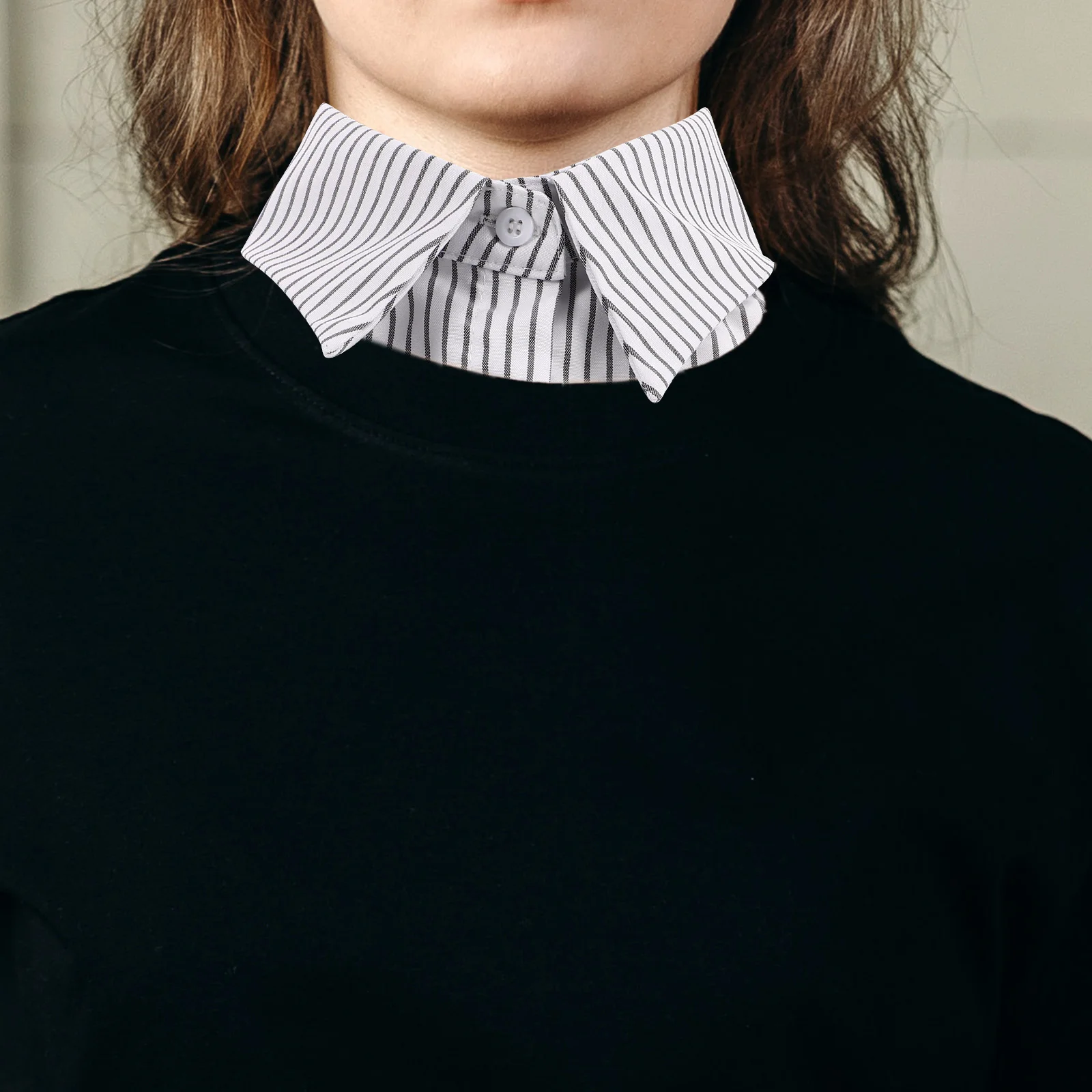 1 Set Plaid Detachable Cuffs For Women Half Shirt Fake Neckline Faux Office Wear Collar Insert Decorative Collar Faux Shirt