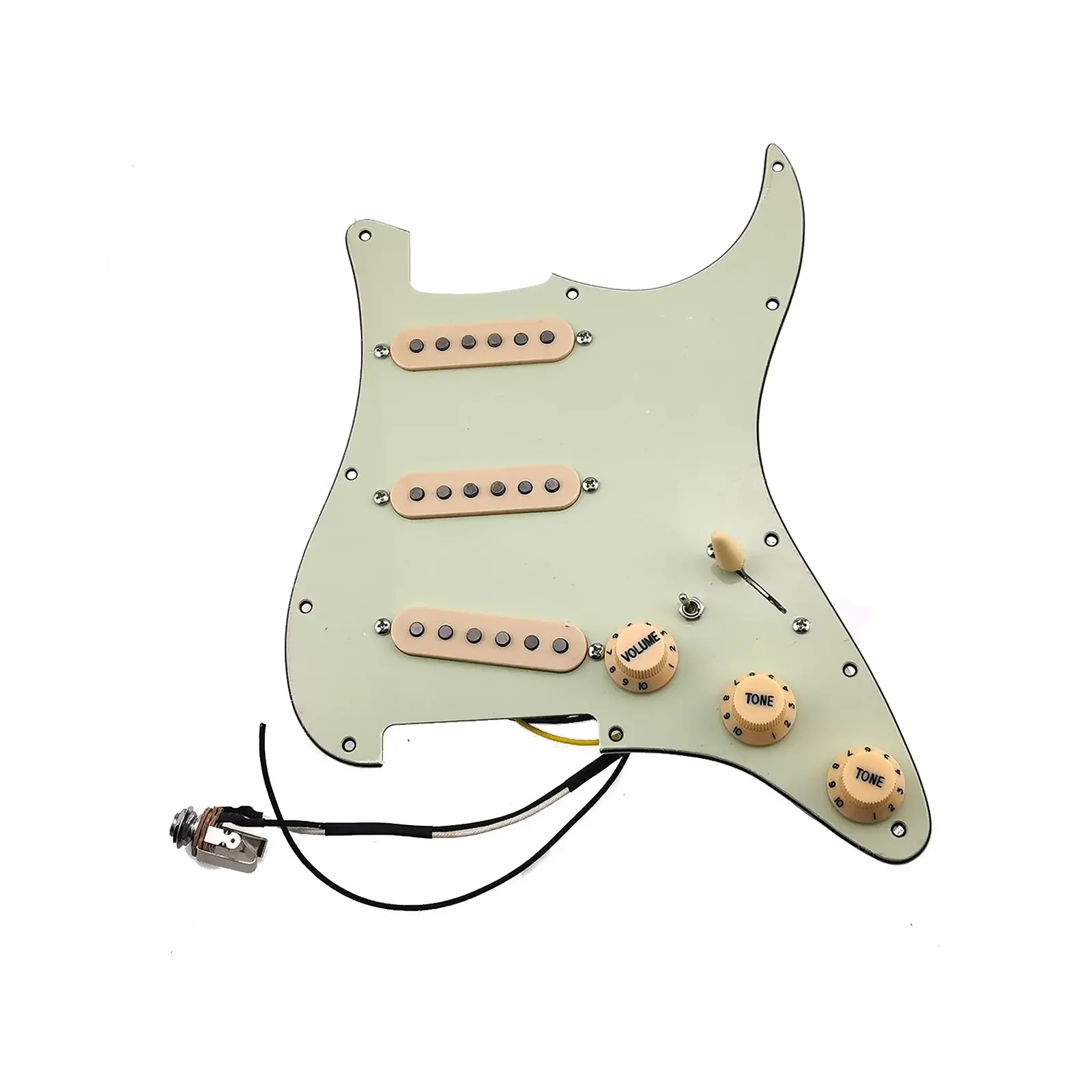 

Pickups Guitar Alnico 5 Pickups SSS одиночные катушки загруженные Pickguard/желтые крышки Set