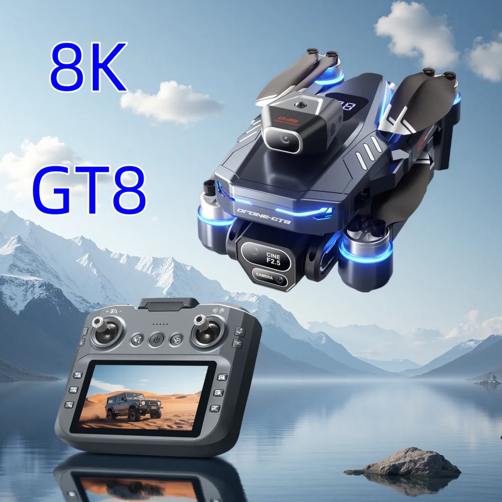 GT8 Control Drone with Dual Camera 1080P Brushless Optical Flow Quadcopter Drone, Aerial Photography Remote Control Drone Obs