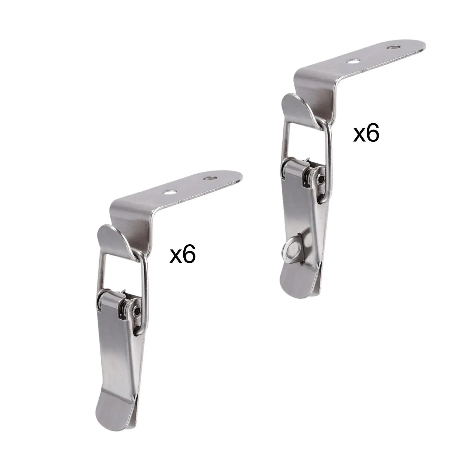 6 Pieces 90 Degree Hook Lock Bolt Angle Locking Latch with Screws Buckle Loaded Toggle Latch for Doors and Window