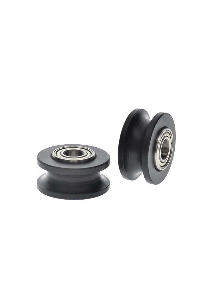 Duplo eixo simples plástico U-Groove roda, roda deslizante, guia de trilha, 6mm, 5x22x10, R3, 1pc