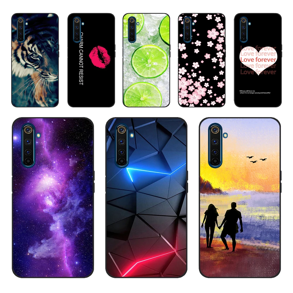 Para realme 6 caso realme 6 pro caso realmi 6s 6i caso de silicone macio tpu capa traseira do telefone para oppo realme6 6pro realme6pro 6i caso
