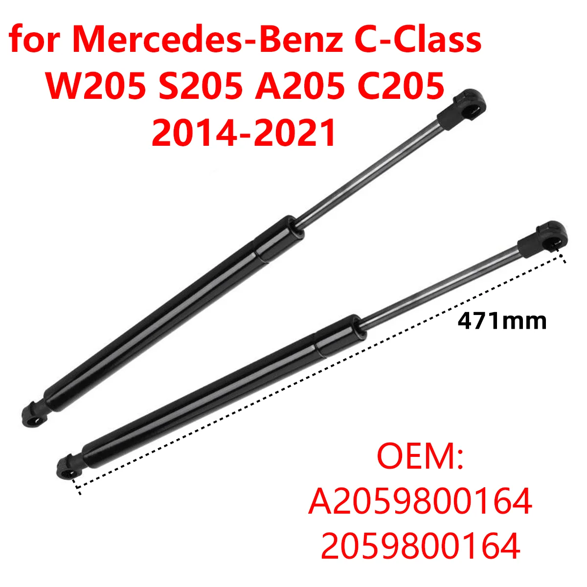 2Pcs Car Front Engine Cover Hood Gas Strut Lift Support Rods A2059800164 for Mercedes-Benz C-Class W205 S205 A205 C205 2014-2021