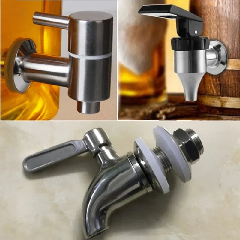 1 Piece Stainless Steel Faucet Tap for Home Barrel Fermenter Wine Beer Beverage Juice Dispenser Spigot Drink Fridge Wine Stopper