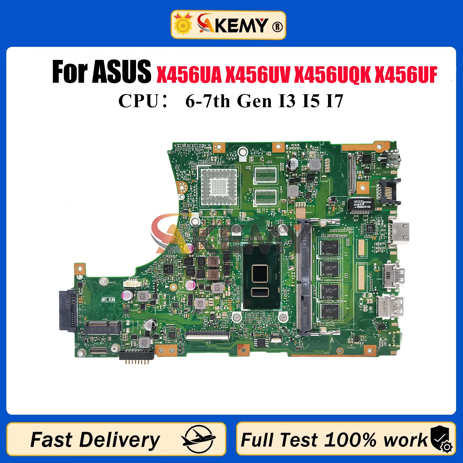 

X456UA Laptop Motherboard For ASUS VivoBook X456U R457U F456U A456U X456UVK X456UQK X456UF X456UB Mainboard With I3 I5 I7 CPU