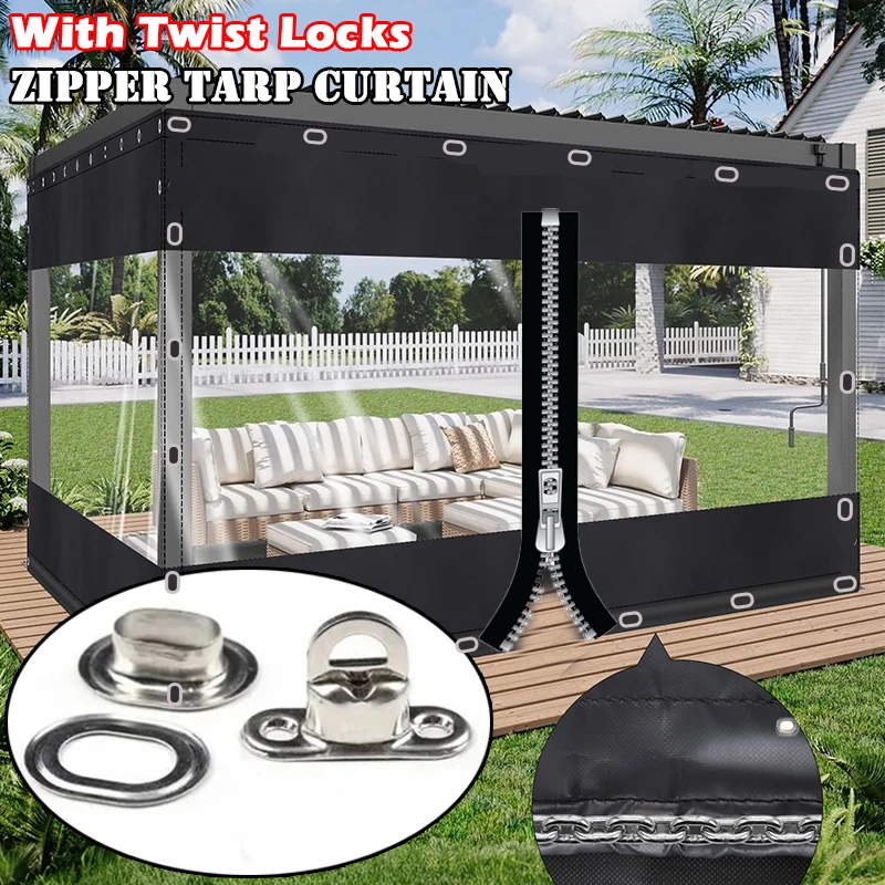 

Сверхмощный брезент с поворотными замками, уличная беседка, прозрачная занавеска для брезента, беседка, ветрозащитный брезентовый экран на молнии