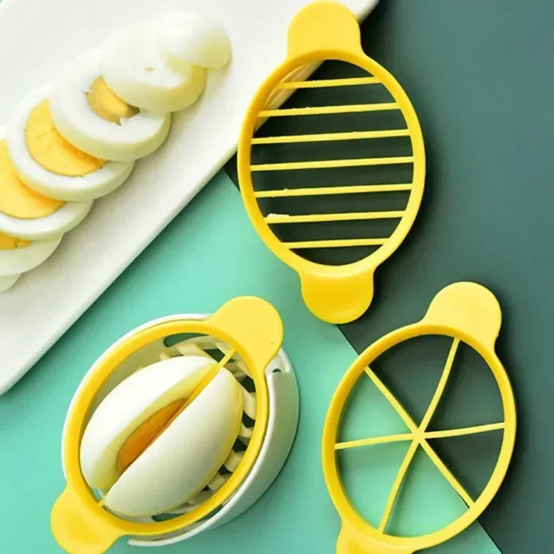 New 1set 3 In 1 Egg Slicer Multi-functional Egg Cutter Kitchen Creative Tool  Kitchen Accessories egg mold  gadget