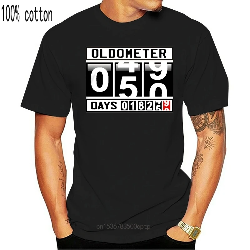 New Oldometer 50 Years Old Men\'s T-shirt, Funny Gag 50th Birthday, Fifty Years 18250 Days Age Odometer Design Men\'s Tee T Shirt