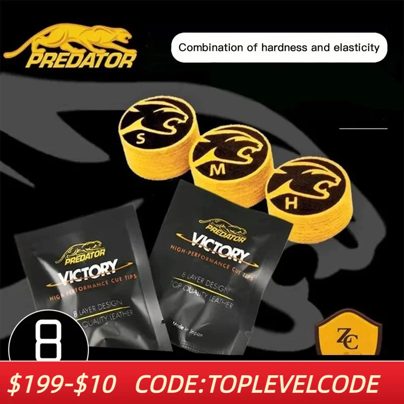 

Predator Victory Tip 8 layers Pigskin Leather Pool & Carom 14mm Cue Tip Professional Billiard Cue Stick Tip Billiard Accessories