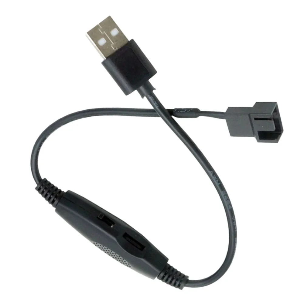 2 pcs USB to 4-Pin Fan Adapters with 5V to 12V Voltage Booster and Physical Switch for Controlling 4-Pin Fans on PCs