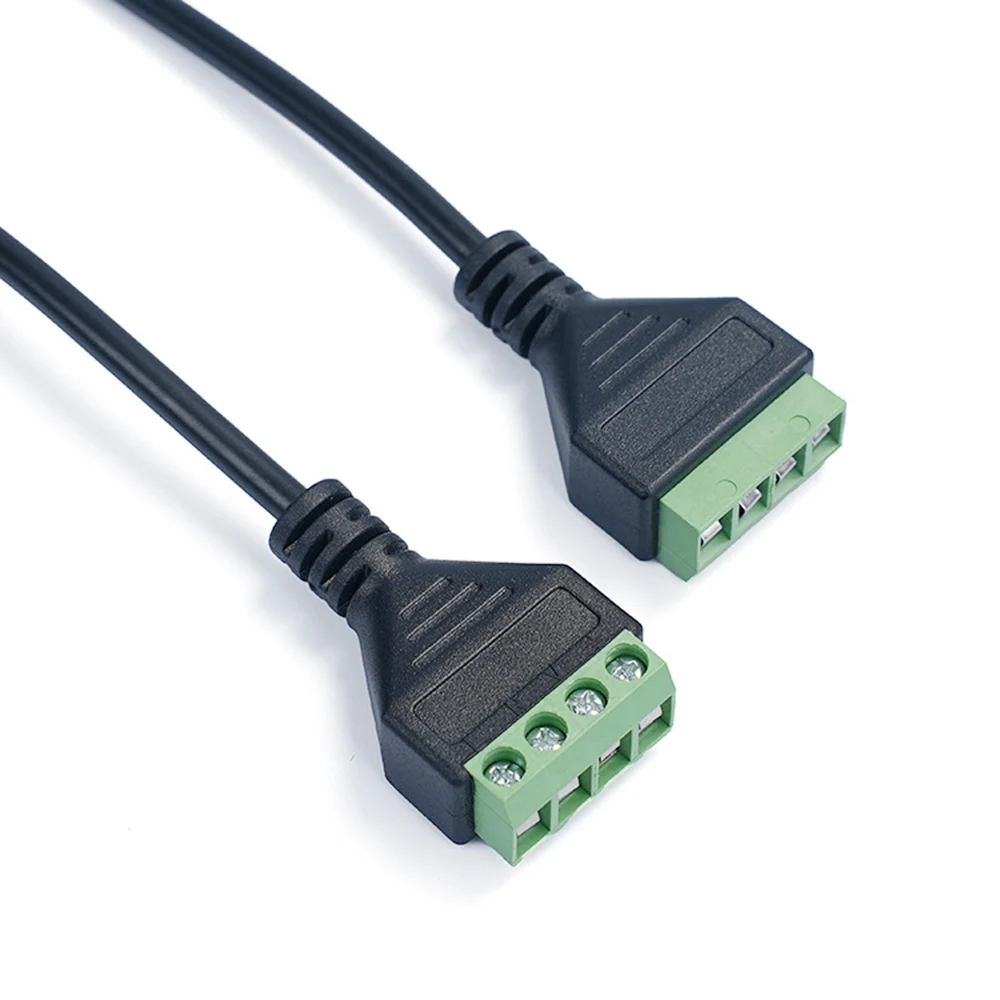 1pc Screw Terminal Female 2 Pin 3 Pin / Way 4 Pin to Screw Terminal Female Headphone Converter Connection Connector Cable