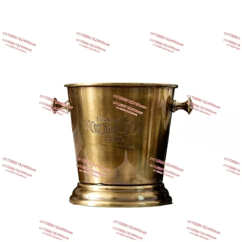 brass handmade champagne wine ice bucket Vintage Restaurant bar sample room decorated flower bucket cutlery tool bucket