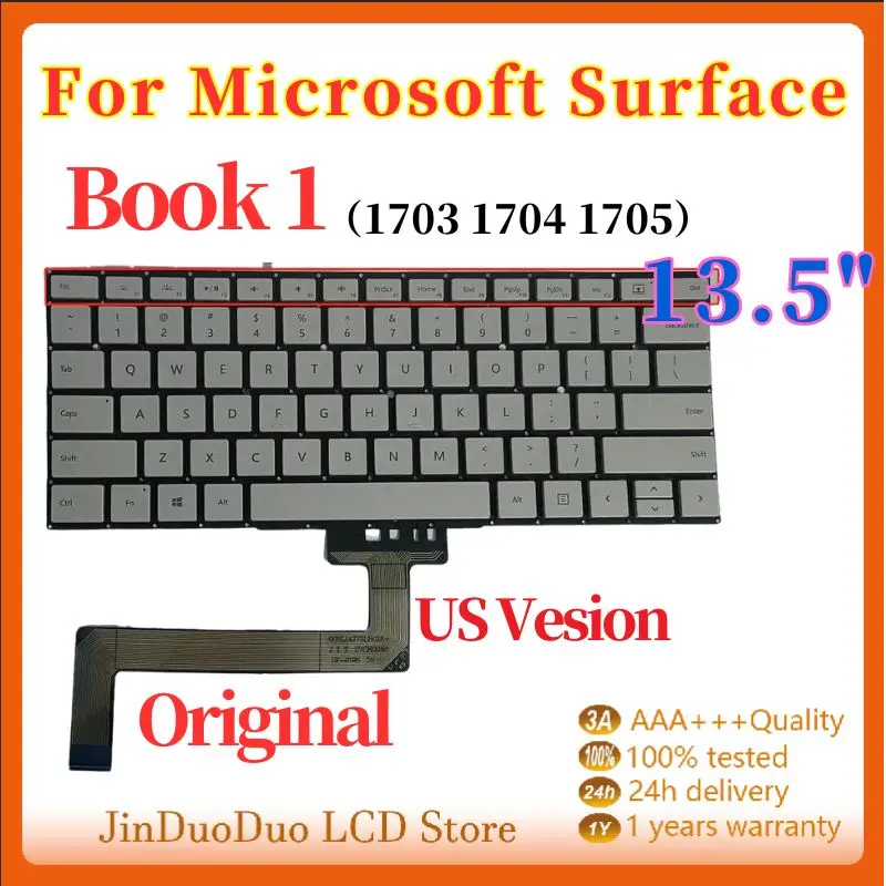 

Original 13.5" For Microsoft Surface Book 1 1703 1704 1705 Keyboard Repacement US Version 100% Tested Fast Shipping