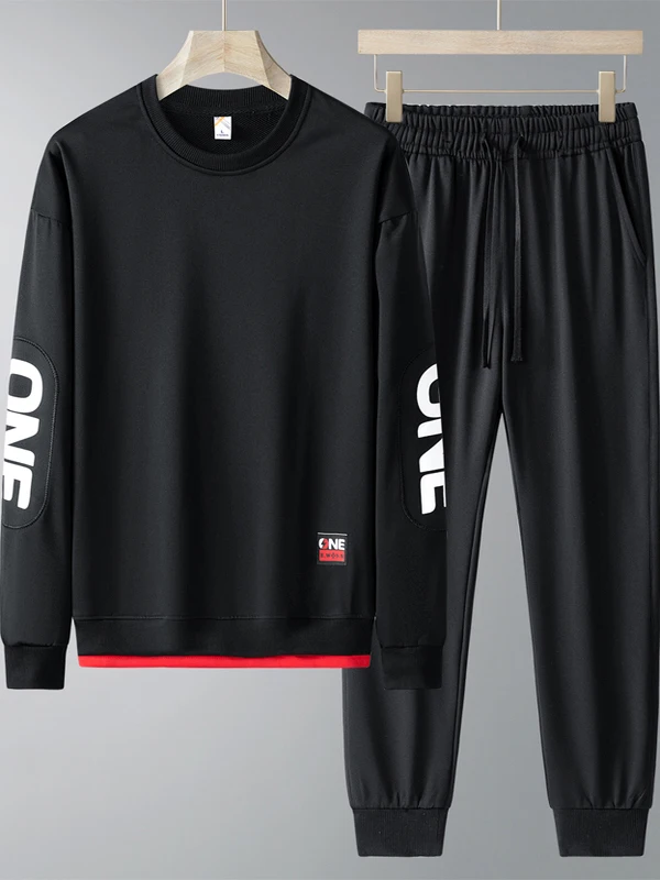 Men's Sportswear Set Casual Long Sleeve round Neck Sweatshirt Loose Fit Fashionable Autumn Collection Two-Piece Trendy Brand