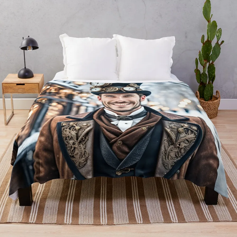 

Steampunk Winter Wonderland Throw Blanket Flannel Fashion Sofas Shaggy Blankets