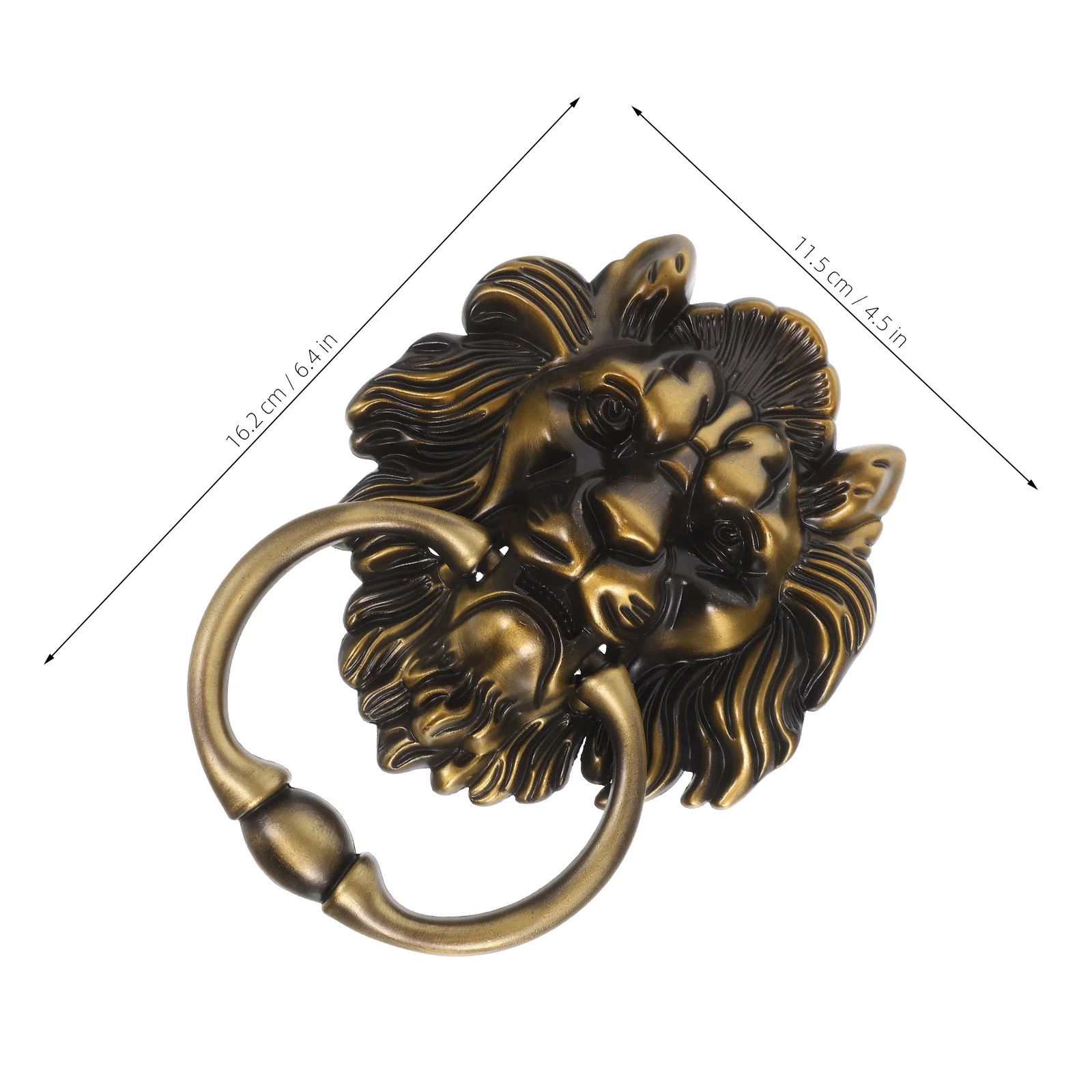 مقبض سحب الباب برأس الأسد، مطرقة الباب الأمامي شديدة التحمل من سبائك الزنك الفضية لأثاث البوابات الخارجية للمزرعة #2