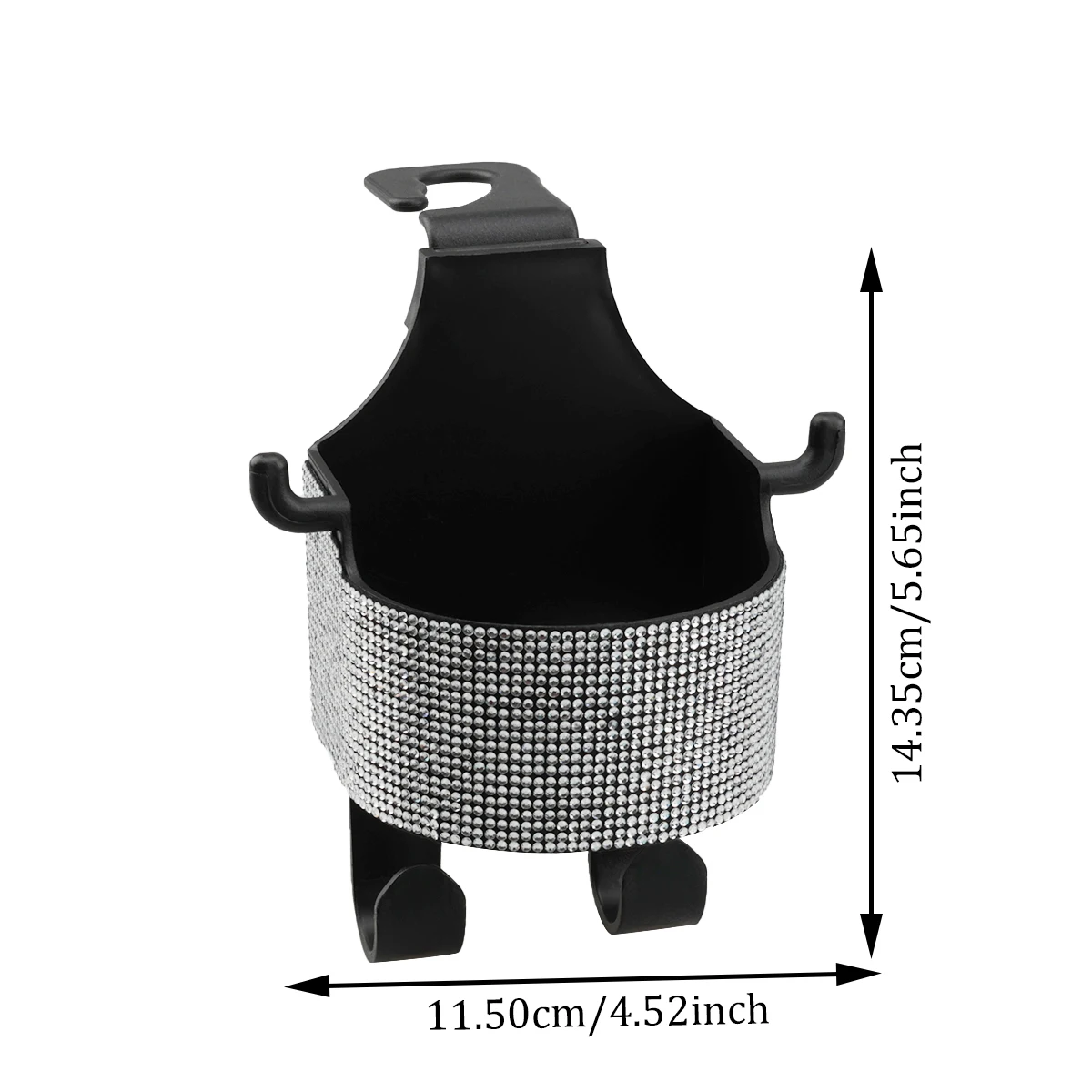 1pc New Rhinestone Multi-functional Car Seat Organiser with Cup Holder 2-in-1 Car Hooks with Easy Installation Hooks - Durable o