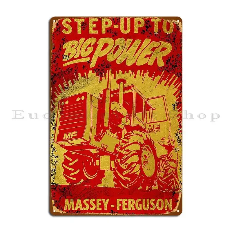 Massey Ferguson 1500 Big Power Tractor Metal Plaque Poster Customized Wall Mural Garage Club Decoration Tin Sign Poster