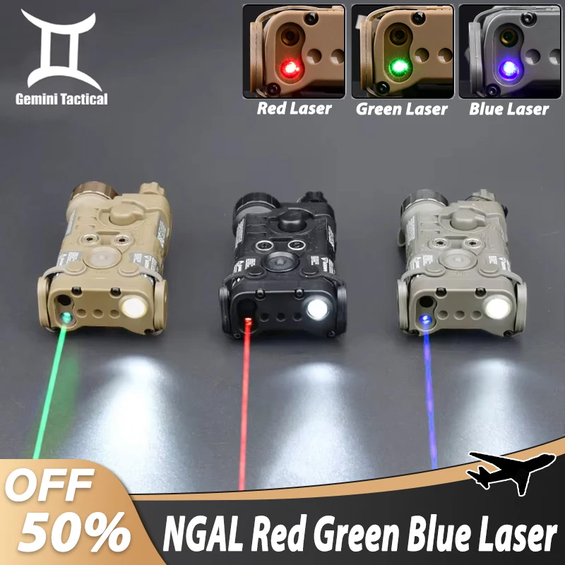 

WADSN Tactical NGAL Red Green Blue Laser Pointer Sight Strobe LED Light Airsoft Flashlight PEQ DBAL A2 Outdoor Hunting Accessory