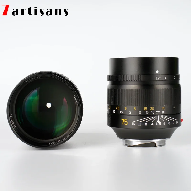 

NEW 7artisans 75mm F1.25 Camera Lens Large Aperture Portrait M-mount Lens for M-M M240 M3 M5 M6 M7 M8 M9 M9P M10 Cameras