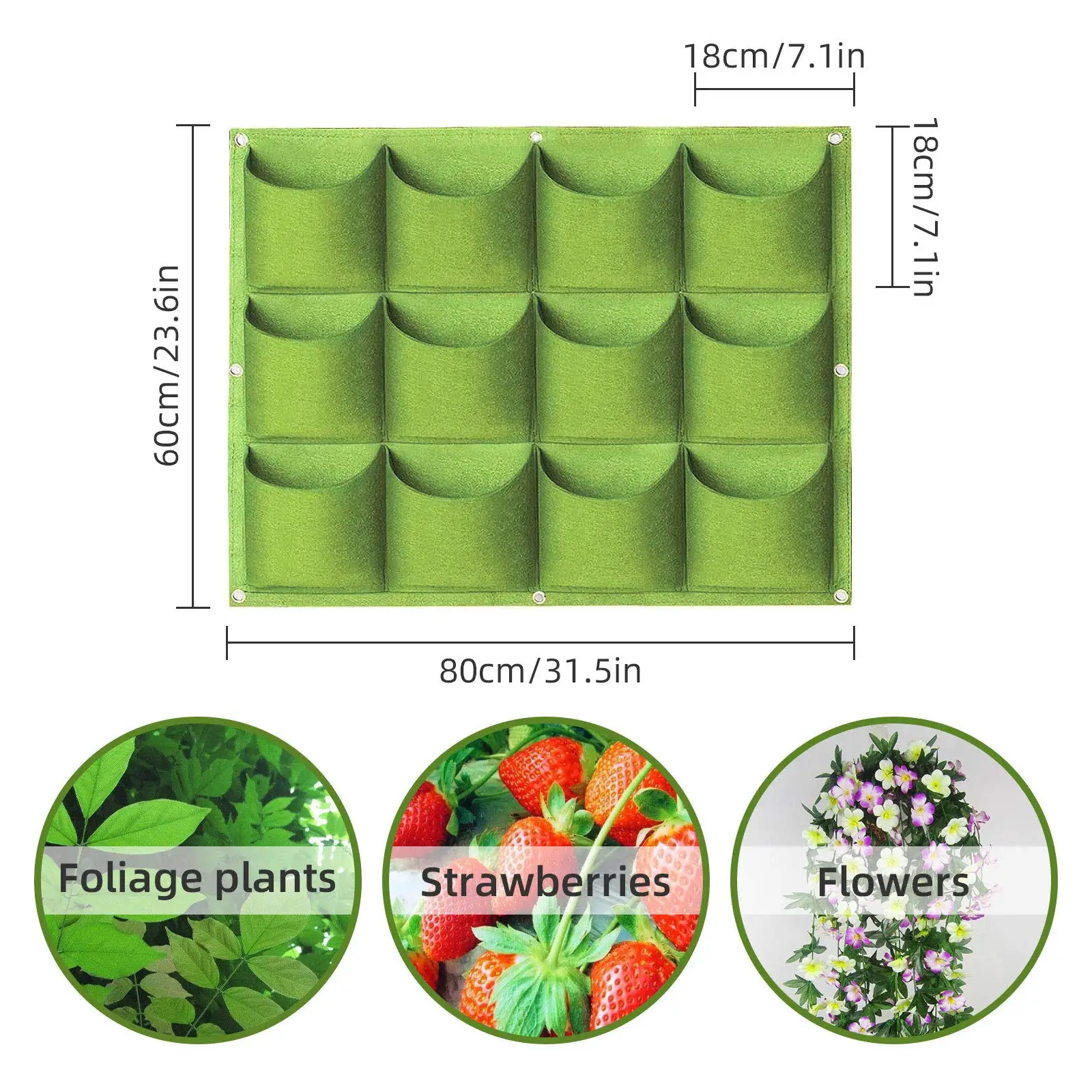 49 Zakken Hangende Plantenbakken, Hangende Verticale Aan De Muur Gemonteerde Plant Plant Kweekzakken, Kruidentuinplanter Buiten Binnen Groeien