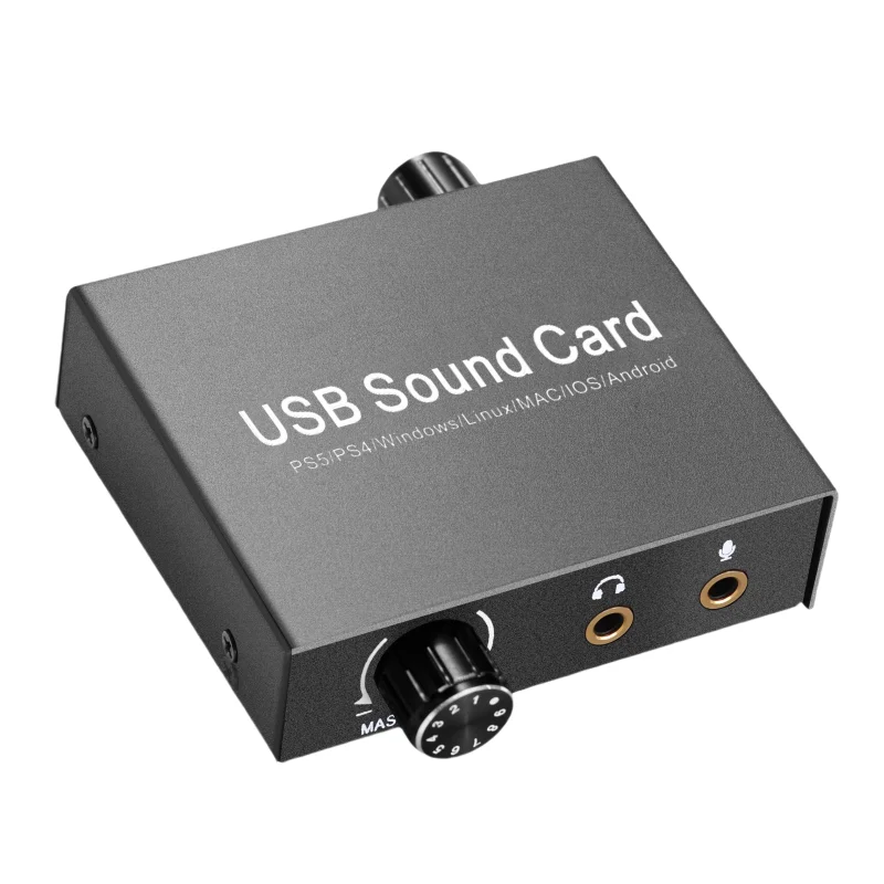 USB External Stereo   o Adapter 3.5mm Microphone Sound Volume Control for Transmitting Stereo Input/Output Signals