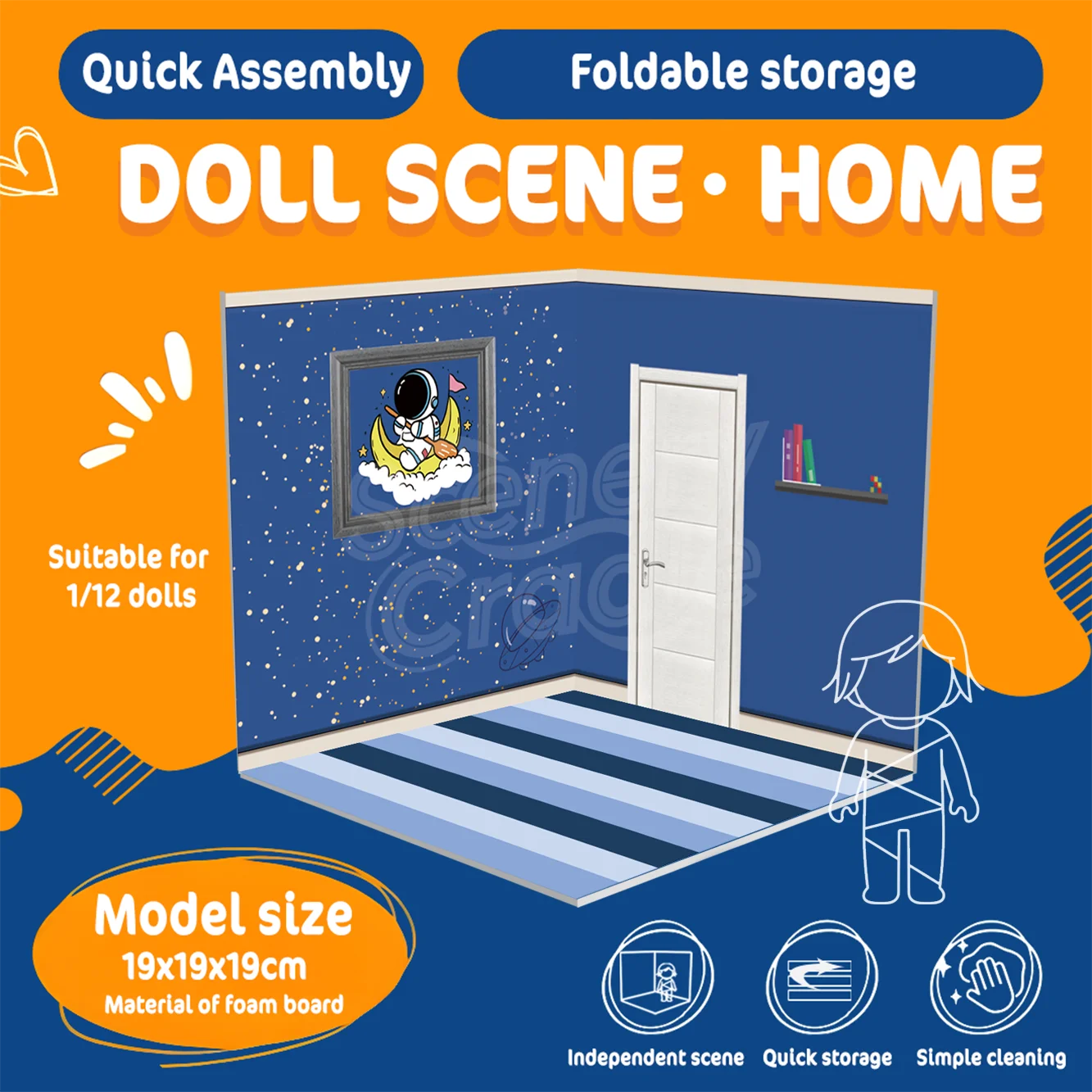 بولي كلوريد الفينيل صندوق أعمى الشكل الدعائم لعبة دمية عرض المشهد بقعة لتقوم بها بنفسك المقصورة نموذج لوحة خلفية للتماثيل القابلة للجمع