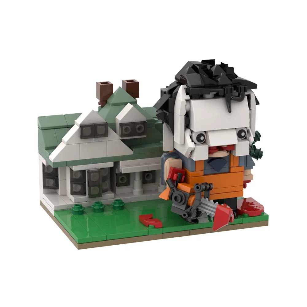 

MOC Chainsaw Massacre Building Blocks Model Horror Movie Psycho Killer Creative Bricks DIY Assembly Toys Children Halloween Gift