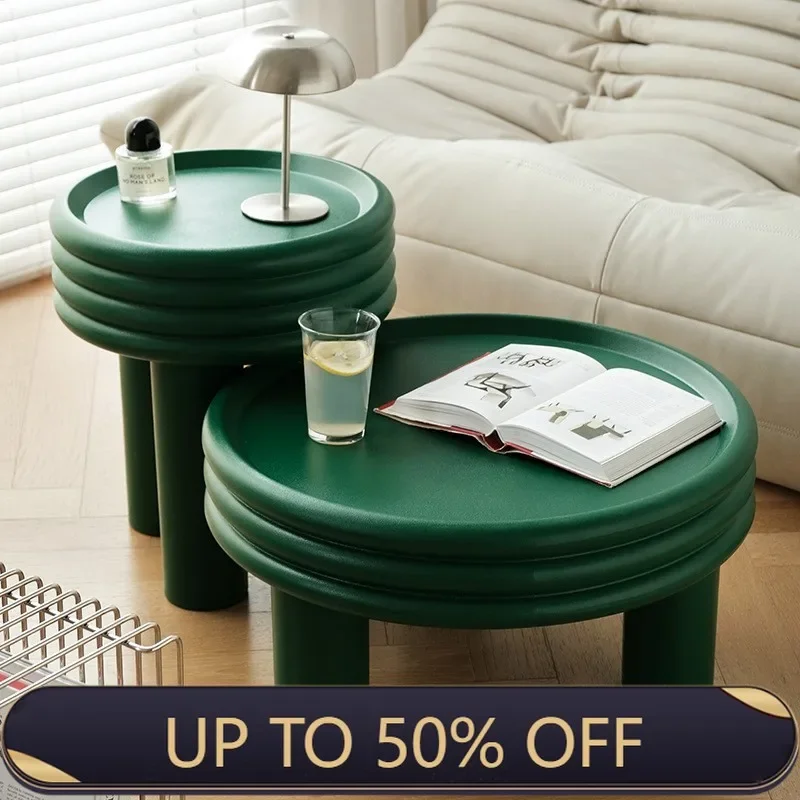 Nordic Style Round Combination Coffee Table Creative Small Side Corner Sofa Table For Office Model Room Simple Designer Table